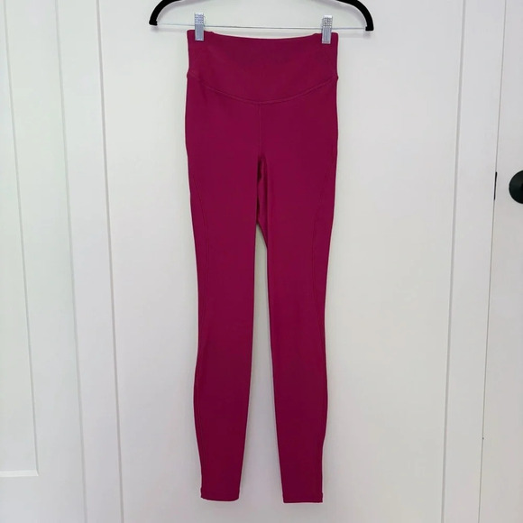 Lululemon Base Pace  Fleece Leggings Tights High Rise 28" Wild Berry Hot Pink 4 - Picture 2 of 9